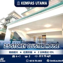 Kempas Utama 2.5 Storey Cluster House for Sale