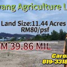 Rawang Agriculture Land 11.44 Arce Freehold Land For Sales