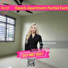 Tampoi Kipark Apartment Partially Furnished 3bed with Carparks