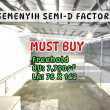 2.5 Storey Semi-D Factory For Sale @ Jalan Villaraya, Semenyih