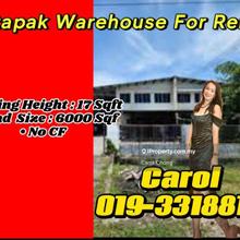 Setapak warehouse @Air Panas (7000sf)For rent 