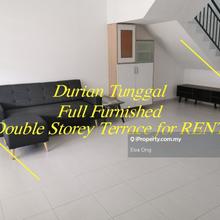 Durian Tunggal Full Furnished Double Storey Terrace for Rent.