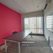 An office unit equipped with office furniture.