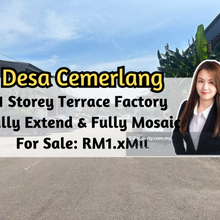Desa Cemerlang, 1.5 Storey Terrace Factory, Fully Extend, Fully Mosaic
