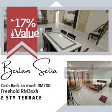 Cash Back rm70k Freehold Below Value 17% Bertam Setia Tanjong Minyak