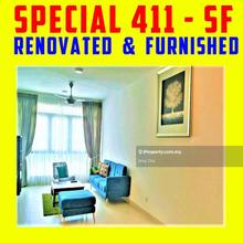 Renovated and furnished , good condition , special 411 sf unit