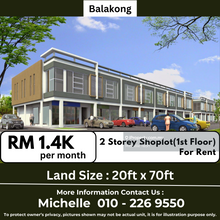 Balakong 1st Floor Shoplot For Rent