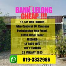 Lelong 1.5 Storey Link Factory Kawasan Perindustrian Kota Puteri Masai