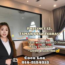 Precinct 12, Desa Tebrau @ Fully Furnished 2.5-storey Semi-D House