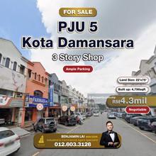 Pju 5, Kota Damansara 3 Storey Intermediate Shop For Sale