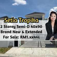 Setia Tropika, 2 Storey Semi-D 40x90, Extended, Brand New, Gated Guard