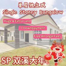 Single storey bungalow with  super and spacious extra land, 4bedrooms 