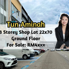 Tun Aminah, 3 Storey Shop Lot Ground Floor 22x70, Intermediate Lot
