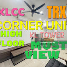 Facing Klcc View Partcially Furnished High floor now for rent !