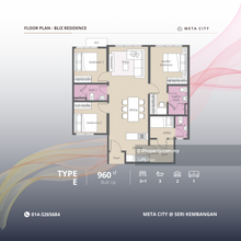 Developer unit for Sale ( Price can Nego) Type E 960sf