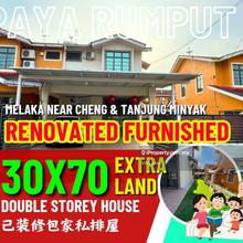 Renovated Furnished House Extra Land near Cheng Tanjung Minyak