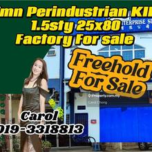 Taman Perindustrian Kip 25x80 freehold,kepong, 1.5sty Factory,kepong