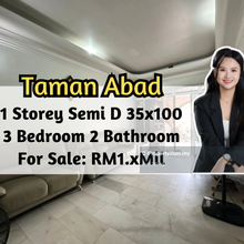Taman Abad, 1 Storey Semi D 35x100, 3 Bedroom 2 Bath, Good Location