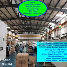 Jalan Cyber Senai Detached Factory for Sale Big Power Supply 1200 Amps