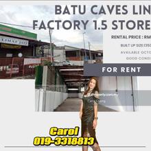 Batu Caves 1.5 Sty ajoinning unit Link Factory For Rent 