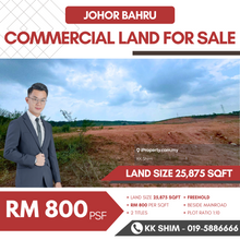 Johor Bahru 25,875 sqft Commercial Land for Sale