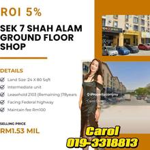 Facing federal highway Ground Floor Shop @ Sek 7 Shah Alam For Sale