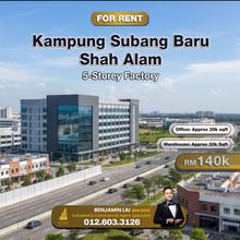 Kampung Subang Baru, Shah Alam 5-Storey Factory for Rent