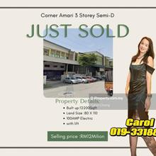 3 Storey Semi D Amari Business Park Batu Caves @Corner Unit  For Sale