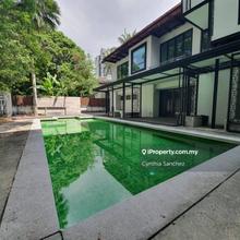 Double storey bungalow comes with private pool and garden
