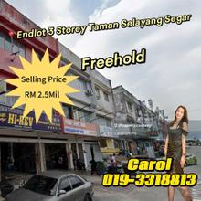 Endlot 3 Storey Shop Selayang For Sales