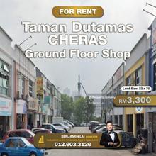 Taman Dutamas, Cheras Ground Floor Shop for Rent