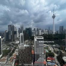 KLCC fantastic skyline view, corner high floor fully furnished unit.