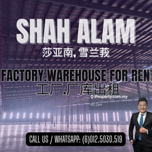 Huge Detached Factory. Warehouse For Rent at Shah Alam, Selangor