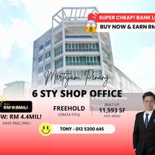 Earn Rm2.3mil! Bank Lelong 6 Storey Shop Office Penang Bukit Mertajam