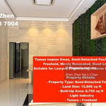Taman Impian Emas, Semi-Detached Factory for Sale, Freehold, Renovated