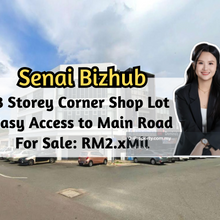 Senai Bizhub, 3 Storey Corner Shop Lot, Easy Access to Main Road