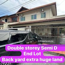Double Storey Semi d @ End lot@ Back yard Extra Huge Land @ Renovated 