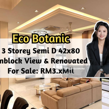 Eco Botanic, 3 Storey Semi D, Unblock View, Renovated, Fully Furnished