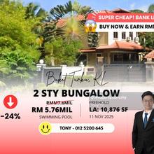 Earn Rm1.84mil! Bank Lelong 2 Storey Bungalow @ Bukit Tunku KL