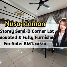 Nusa Idaman, 2 Storey Semi-D Corner Lot, Renovated, Fully Furnished