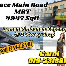 3 storey Shoplot@Laman Rimbunan kepong For Sales