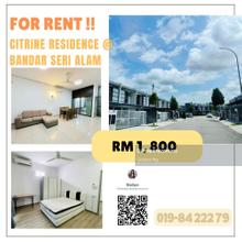Citrine residence bandar seri alam end lot for rent