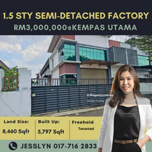 Kempas Utama, 1.5 Storey Semi-Detached Factory For Sale