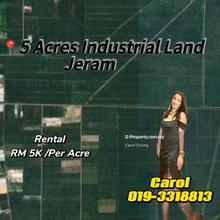 5 Acres Industrial Land  Jeram Selangor For Rent 