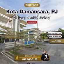 Kota Damansara, PJ 3 Storey Semi-D Commercial building for Rent