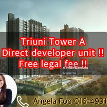 Triuni residence, tower A 1636sf, direct developer unit, free kitchen!