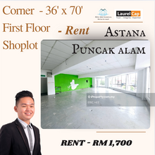 Grade A 1st Floor Corner Lot for Rent @ Astana Puncak Alam