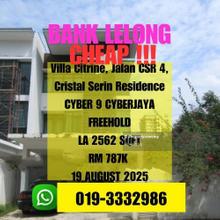 Bank Lelong Villa Citrine Cristal Serin Residence Cyber 9 Cyberjaya