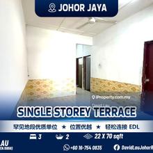 Johor Jaya Single Storey Terrace House Unblock View for Sale