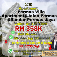 Permas Ville Apartment@Bandar Permas Jaya@Full Reno@Full Loan For sale